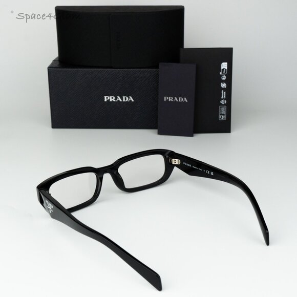 Prada Women Eyeglasses Black Clear Rectangle PRB06S 16K08N NEW AUTHENTIC - Picture 7 of 7